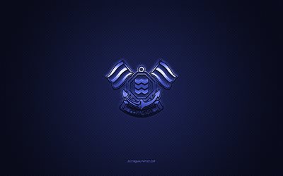 fc imabari, japanischer fußballverein, blaues logo, blauer kohlefaserhintergrund, j3 league, fußball, imabari, japan, fc imabari-logo
