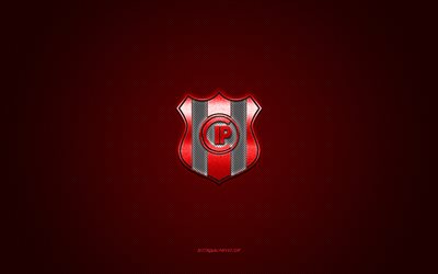 club independiente petroleros, bolivia jalkapalloseura, punainen logo, punainen hiilikuitu tausta, bolivian primera division, jalkapallo, sucre, bolivia, club independiente petroleros logo