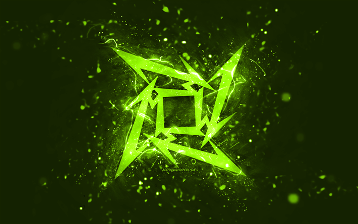 metallica lime logotyp, 4k, lime neonljus, kreativ, lime abstrakt bakgrund, metallica logotyp, musikstj&#228;rnor, metallica