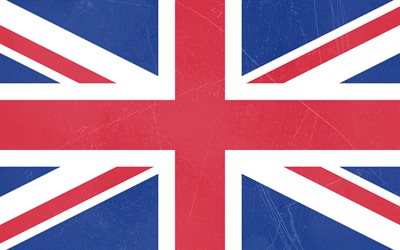 Flag of the Great Britain, grunge style, stone texture, United Kingdom flag, Great Britain, UK Flag