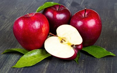 des pommes, des fruits, des pommes rouges bien m&#251;res, de fruits frais, pomme