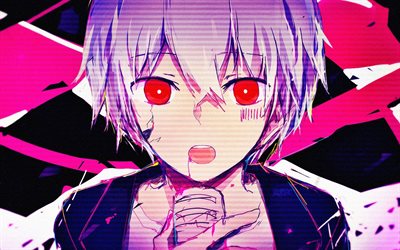 Mafumafu, girl with pink eyes, Vocaloid characters, manga, Nico Nico, Vocaloid