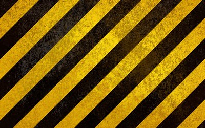 caution strips, 4k, grunge, warning background, gray background, yellow lines, warning tapes