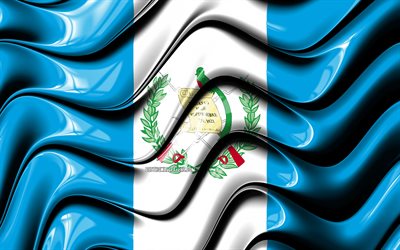 Guatemalan flag, 4k, North America, national symbols, Flag of Guatemala, 3D art, Guatemala, North American countries, Guatemala 3D flag