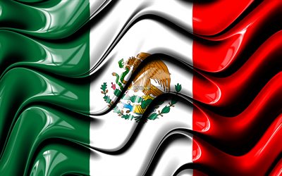 العلم المكسيكي, 4k, أمريكا الشمالية, الرموز الوطنية, علم المكسيك, الفن 3D, المكسيك, دول أمريكا الشمالية, المكسيك 3D العلم, الولايات المكسيكية المتحدة