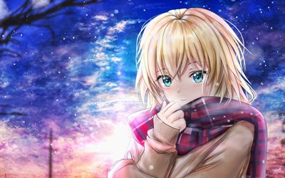 Jeanne d Arc, starry sky, Fate Grand Order, girl with blue eyes, Alter, manga, Avenger, Fate Series, TYPE-MOON