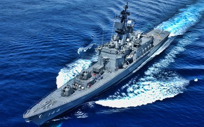 JDS Kurama, DDH-144, destroyers, artwork, Shirane-class destroyers, Japanese Navy, warships, Kurama