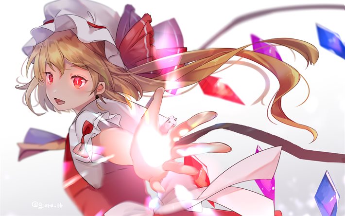 Flandre Scarlet, les yeux rouges, Touhou, œuvres d&#39;art, manga, Touhou Project, Touhou personnages, Flandre Scarlet Touhou