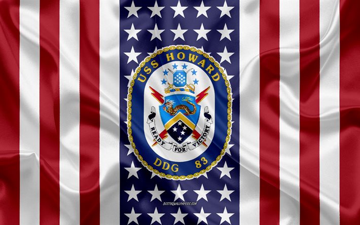 USS Howard Emblema, DDG-83, Bandeira Americana, Da Marinha dos EUA, EUA, NOS navios de guerra, Emblema da USS Howard
