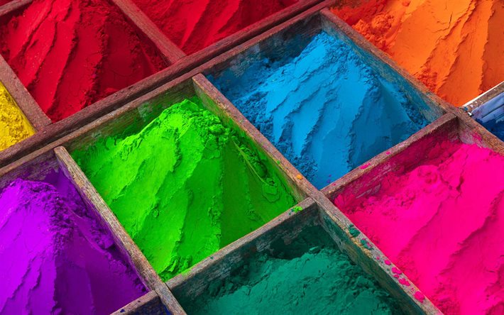 Holi, festival das cores, Festival Hindu, festival da primavera, Brincando com cores, pintura colorida, &#205;ndia