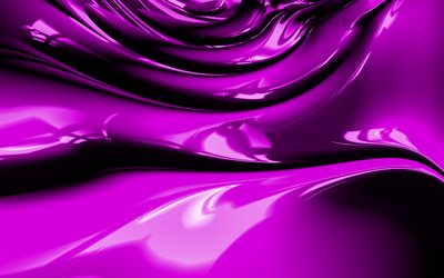 4k, violetti abstrakti aallot, 3D art, abstrakti taide, violetti aaltoileva tausta, abstrakti aallot, pinta taustat, violetti 3D-aallot, luova, violetti taustat, aallot kuvioita