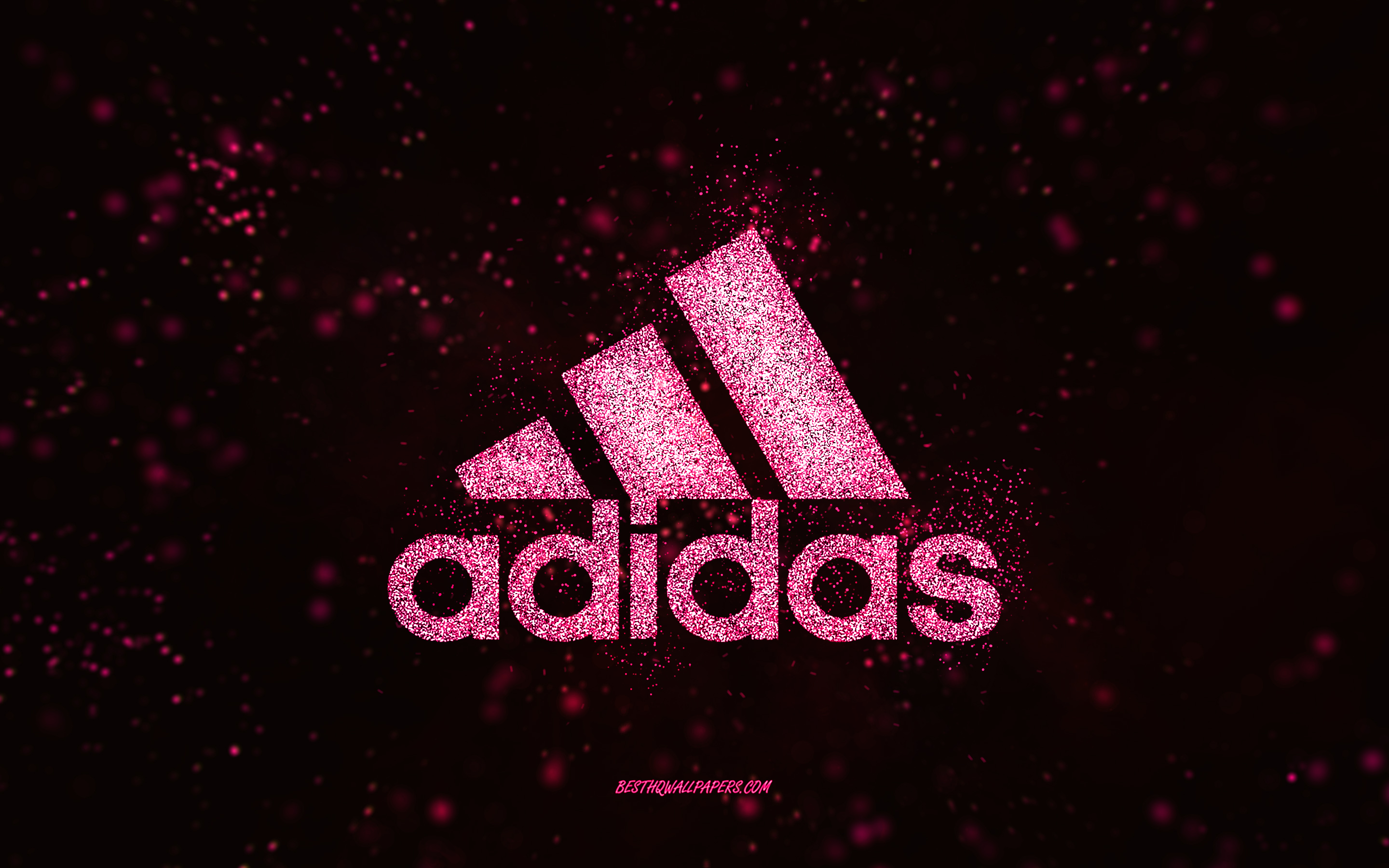 Herunterladen hintergrundbild adidas glitzer-logo, schwarzer hintergrund,  adidas-logo, rosa glitzer-kunst, adidas, kreative kunst, adidas rosa  glitzer-logo mit einer auflösung zu überwachen 2880x1800. Bilder auf dem  desktop