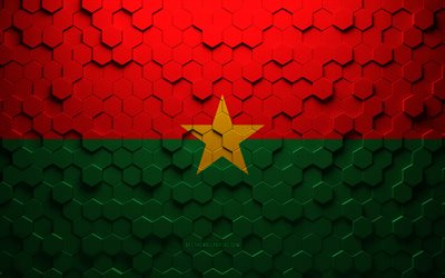 Burkina Fasos flagga, Honaycomb-konst, Burkina Fasos hexagonsflagga, Burkina Faso, zd-hexagons konst
