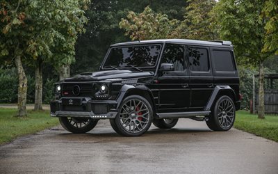 Mercedes-Benz Brabus G800, W463, Mercedes-Benz G65 AMG, front view, exterior, black SUV, tuning G65 AMG, german cars, Mercedes