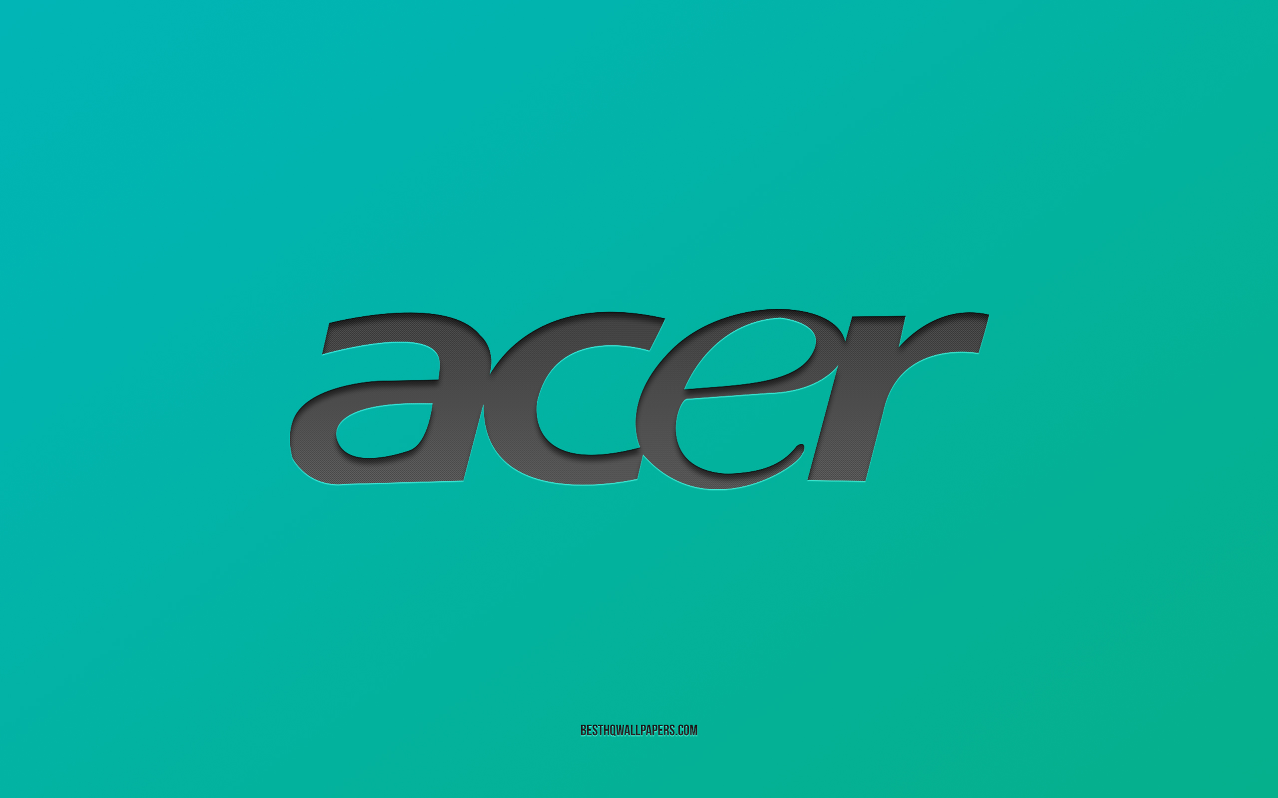 Lataa kuva Acer-logo, turkoosi tausta, Acer-hiililogo, turkoosi paperin  rakenne, Acer-tunnus, Acer näytön resoluutio 2560x1600. Taustakuvat  työpöydälle