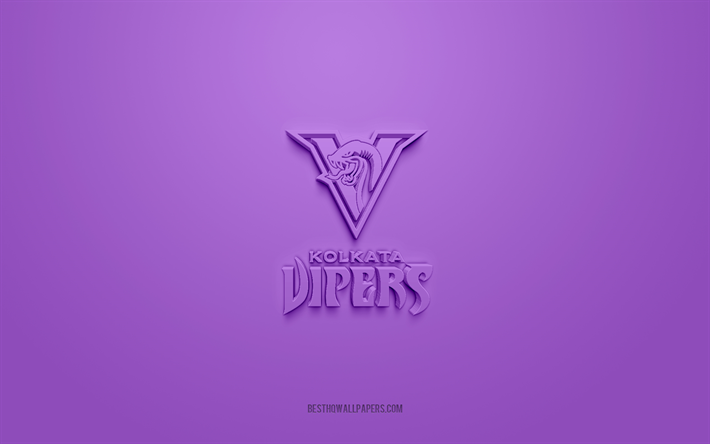 Kolkata Vipers, creative 3D logo, purple background, EFLI, Indian American football club, Elite Football League of India, Kolkata, India, American football, Kolkata Vipers 3d logo