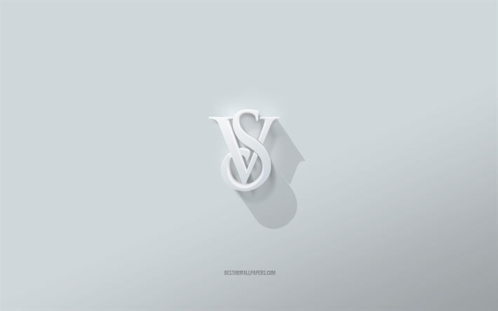 ヴィクトリアズシークレットのロゴ, 白色の背景, ヴィクトリアズシークレット3dロゴ, 3dアート, ヴィクトリアズ・シークレット, 3dヴィクトリアズシークレットエンブレム