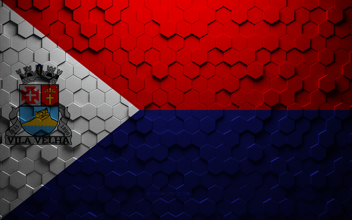 Flag of Vila Velha, honeycomb art, Vila Velha hexagons flag, Vila Velha 3d hexagons art, Vila Velha flag