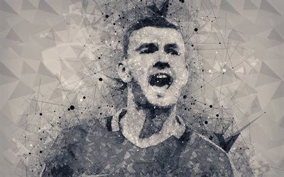 Edin Dzeko, AS Roma, 4k, luova geometrinen muotokuva, kasvot, Bosnian jalkapalloilija, Serie, Italia, creative art