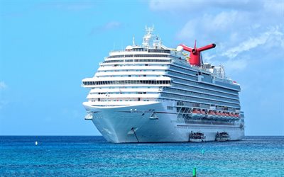 Carnival Breeze, luxury white cruise liner, beautiful ship, sea, Dream-class cruise ship, Carnival Cruise Line
