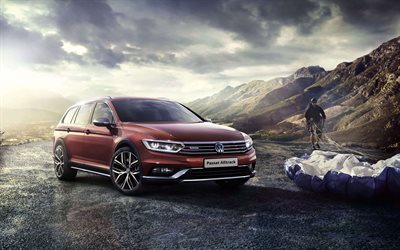 Vokswagen Passat Alltrack, 2018, esterno, off-road station wagon, versione speciale, nuovo rosso Passat Alltrack, auto tedesche, Volkswagen