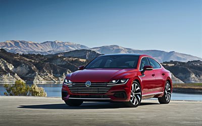 4k, Volkswagen Arteon, road, 2019 cars, luxury cars, red Arteon, 2019 Volkswagen Arteon, german cars, VW Arteon, Volkswagen