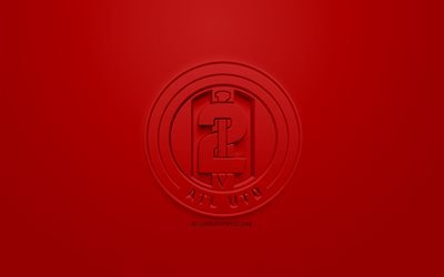 Atlanta United 2, creative 3D logo, USL, red background, 3d emblem, American football club, United Soccer League, Georgia, USA, 3d art, football, stylish 3d logo, Atlanta United FC II