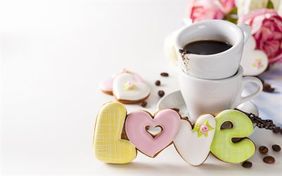 I love coffee, gingerbread, baking, cup of coffee, good morning, coffee time, morning coffee