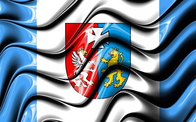 Podkarpackie bandeira, 4k, Voivodias da Pol&#243;nia, distritos administrativos, Bandeira de Podkarpackie, Arte 3D, Podkarpackie, polaco voivodias, Podkarpackie 3D bandeira, Pol&#243;nia, Europa