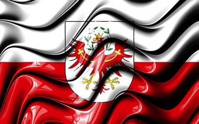 Tyrolen flagga, 4k, Staterna &#214;sterrike, administrativa distrikt, Flaggan i Tyrolen, 3D-konst, Tyrolen, &#246;sterrikiska staterna, Tyrolen 3D-flagga, &#214;sterrike, Europa