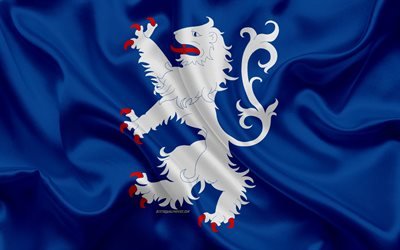 Bandiera della Contea di Halland, 4k, seta, bandiera, Halland lan bandiera, texture, Contea di Halland, Svezia, regioni della Svezia, Halland bandiera