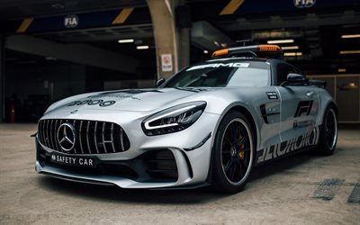 Mercedes-Benz GT R AMG, 2019, Formula 1 Safety Car, silver supercar, F1, racing car, Safety Car, Formula 1, Mercedes