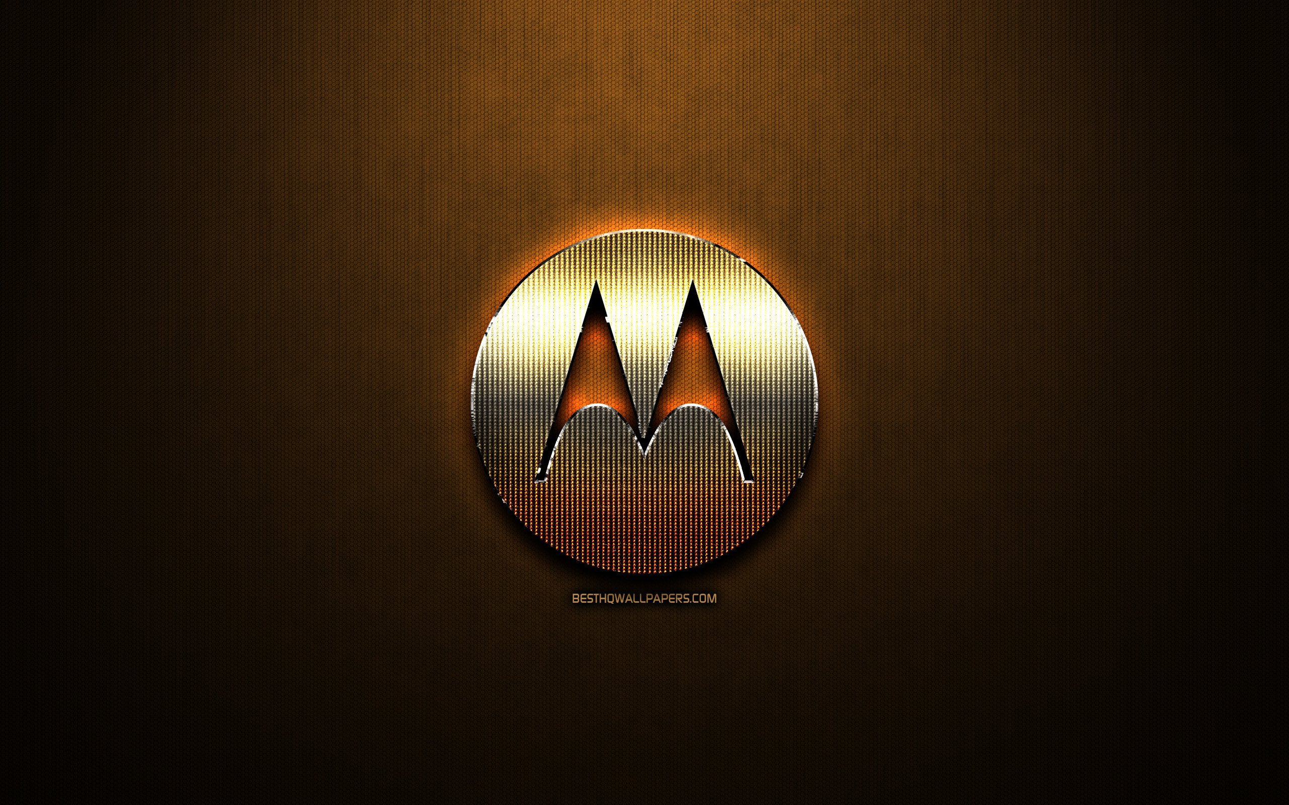 Descargar fondos de pantalla Motorola brillo logotipo, creativo, bronce,  metal de fondo, Motorola logotipo, marcas, Motorola monitor con una  resolución 2560x1600. Imagenes de escritorio