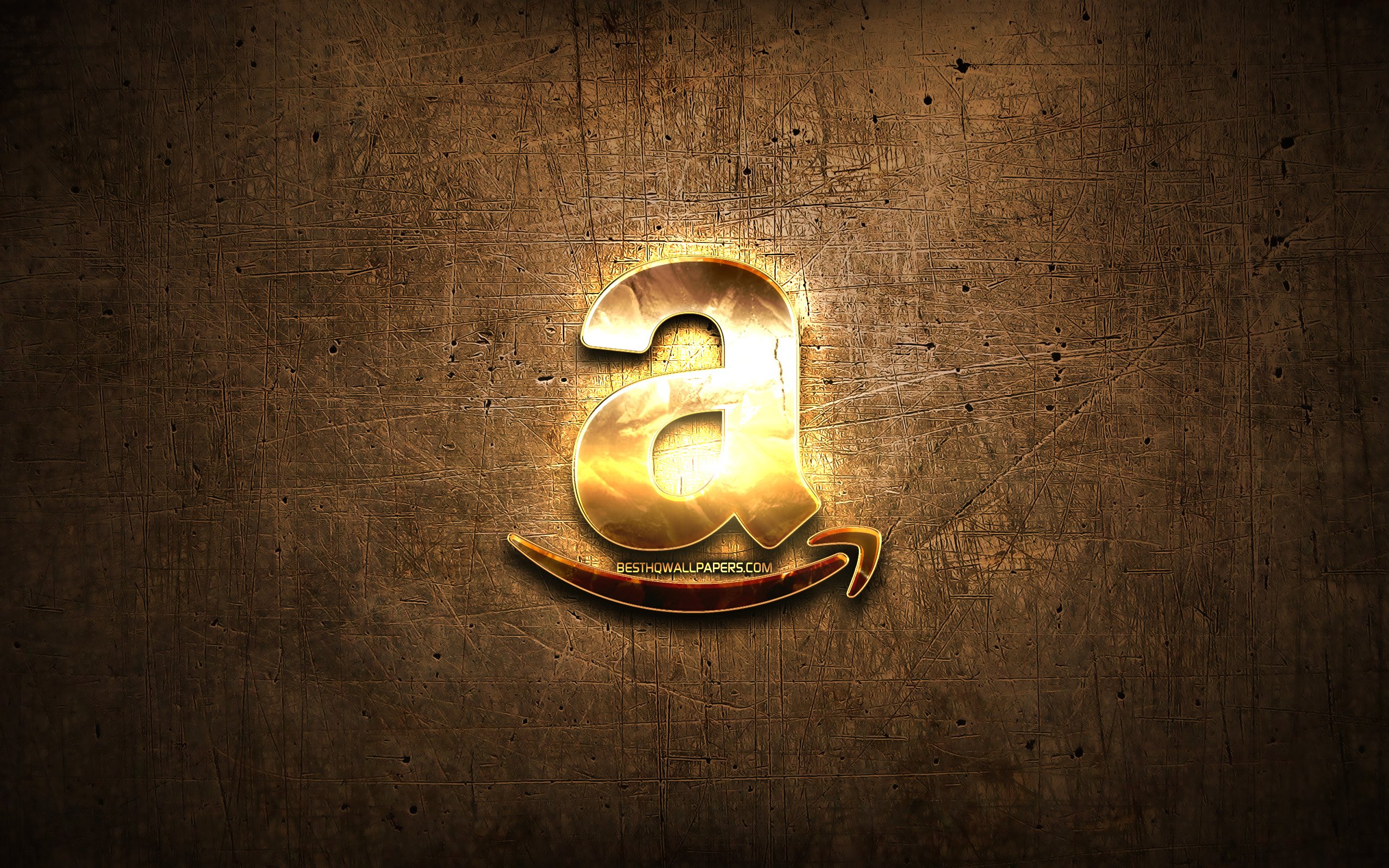 Descargar fondos de pantalla Amazon oro logotipo, ilustración, marrón metal de  fondo, creativo, Amazon logotipo, marcas, Amazon monitor con una resolución  2560x1600. Imagenes de escritorio