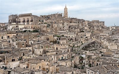 Los Sassi di Matera, Matera, el verano, el italiano antiguo de la ciudad, lugar de inter&#233;s, Basilicata, Italia