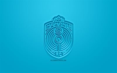 Memphis 901 FC, criativo logo 3D, USL, fundo azul, 3d emblema, Americano futebol clube, United Soccer League, Memphis, Tennessee, EUA, Arte 3d, futebol, elegante logotipo 3d