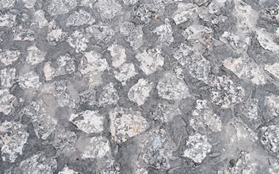 pavimenta&#231;&#227;o de textura, pedras cinzentas textura, estrada de pedra textura, pedra cinza de fundo