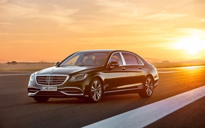 4k, Mercedes-Benz Maybach Classe S, S650, 2019 voitures, voitures de luxe, X222, voitures allemandes, Mercedes, 2019 Mercedes-Benz Maybach Classe S