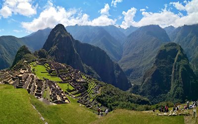 Machu Picchu, Inca citadel, ancient city, mountain landscape, rocks, mountains, Peru, Eastern Cordillera