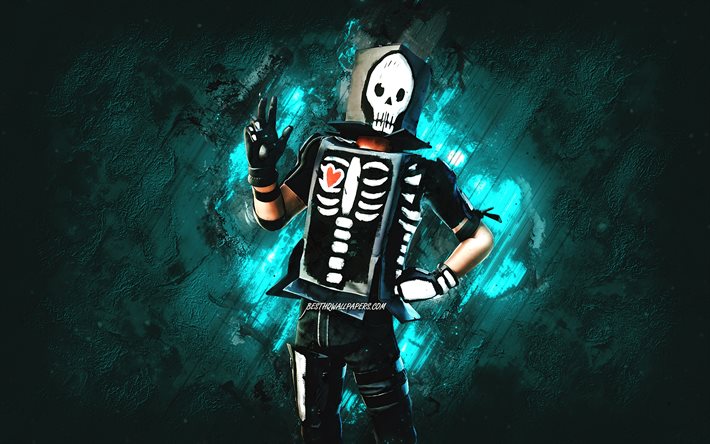 Fortnite Scare Package Boxer Skin, Fortnite, personnages principaux, fond en pierre turquoise, Scare Package Boxer, Fortnite skins, Scare Package Boxer Skin, Scare Package Boxer Fortnite, Caract&#232;res Fortnite