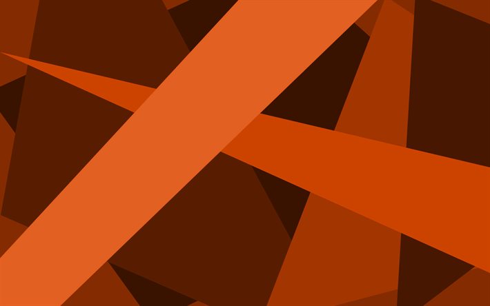 lignes orange, œuvres d&#39;art, conception mat&#233;rielle, formes g&#233;om&#233;triques, arri&#232;re-plans orange, art g&#233;om&#233;trique, cr&#233;atif, fond avec des lignes