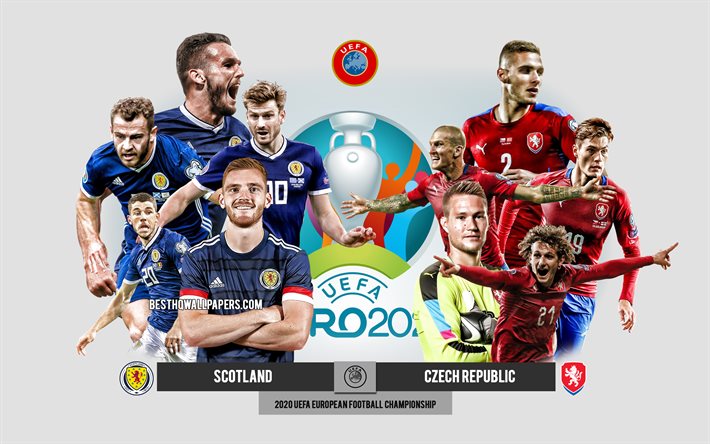 Download Wallpapers Scotland Vs Czech Republic Uefa Euro 2020 Preview Promotional Materials Football Players Euro 2020 Football Match Scotland National Football Team Czech Republic National Football Team For Desktop Free Pictures For