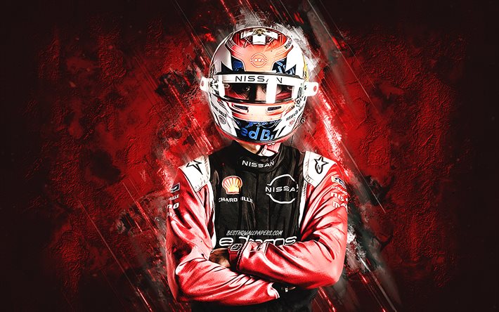Sebastien Buemi, DAMS, Formula 1, Driot-Arnoux Motorsport, Swiss racing driver, red stone background