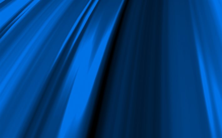vagues 3D bleues, 4K, motifs ondul&#233;s, vagues abstraites bleues, arri&#232;re-plans ondul&#233;s bleus, vagues 3D, fond avec des vagues, arri&#232;re-plans bleus, textures de vagues