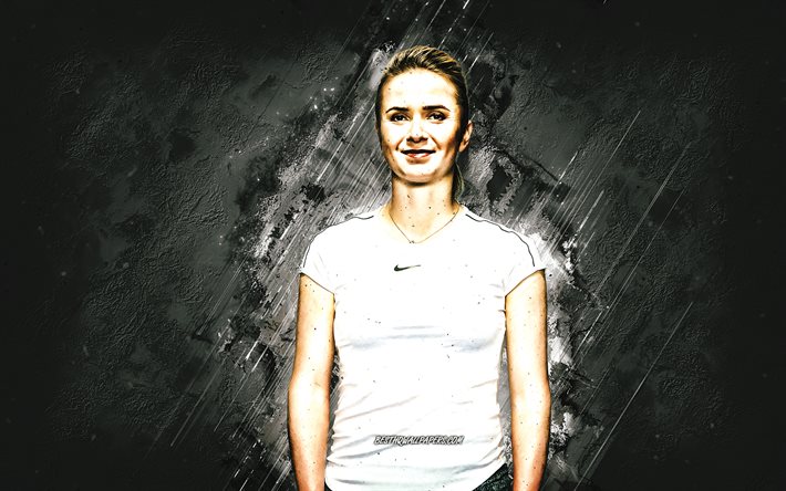 Elina Svitolina, WTA, tennista ucraina, sfondo di pietra bianca, arte di Elina Svitolina, tennis