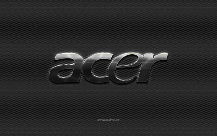 Acer-ter&#228;slogo, metalliverkkotausta, Acer-logo, Acer-tunnus, Acer, metallitausta