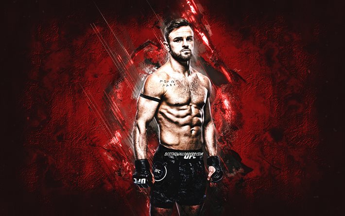 Cody Stamann, UFC, American fighter, MMA, red stone background, Cody Stamann art, Ultimate Fighting Championship