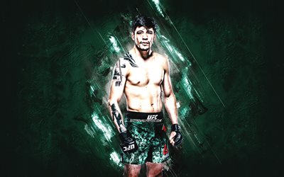 Brandon Moreno, UFC, Mexican fighter, MMA, green stone background, Brandon Moreno art, Ultimate Fighting Championship