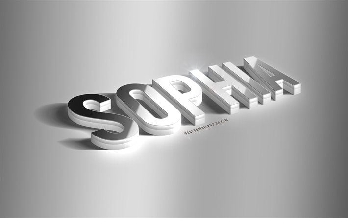 Download Wallpapers Sophia Silver 3d Art Gray Background Wallpapers With Names Sophia Name Sophia Greeting Card 3d Art Picture With Sophia Name For Desktop Free Pictures For Desktop Free