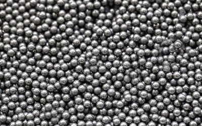texturas de bolas de metal, 4k, macro, padr&#245;es de bolas de metal, plano de fundo com bolas de metal, planos de fundo cinza, bolas de metal